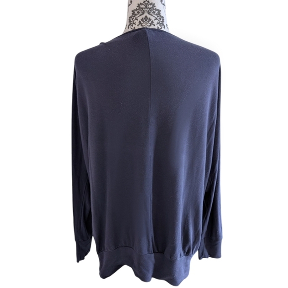 Encircled The Dressy Sweatshirt Heathered Navy Blue Loose Fit Women's size XS - Picture 4 of 12